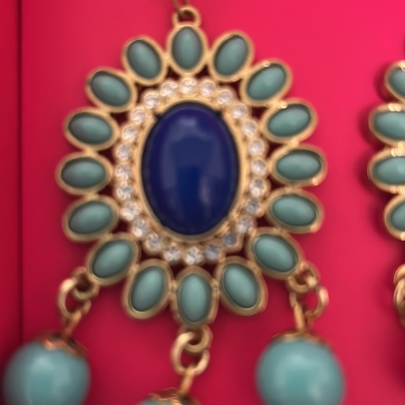 Lily Pulitzer turquoise dangle earrings. - Picture 2 of 2